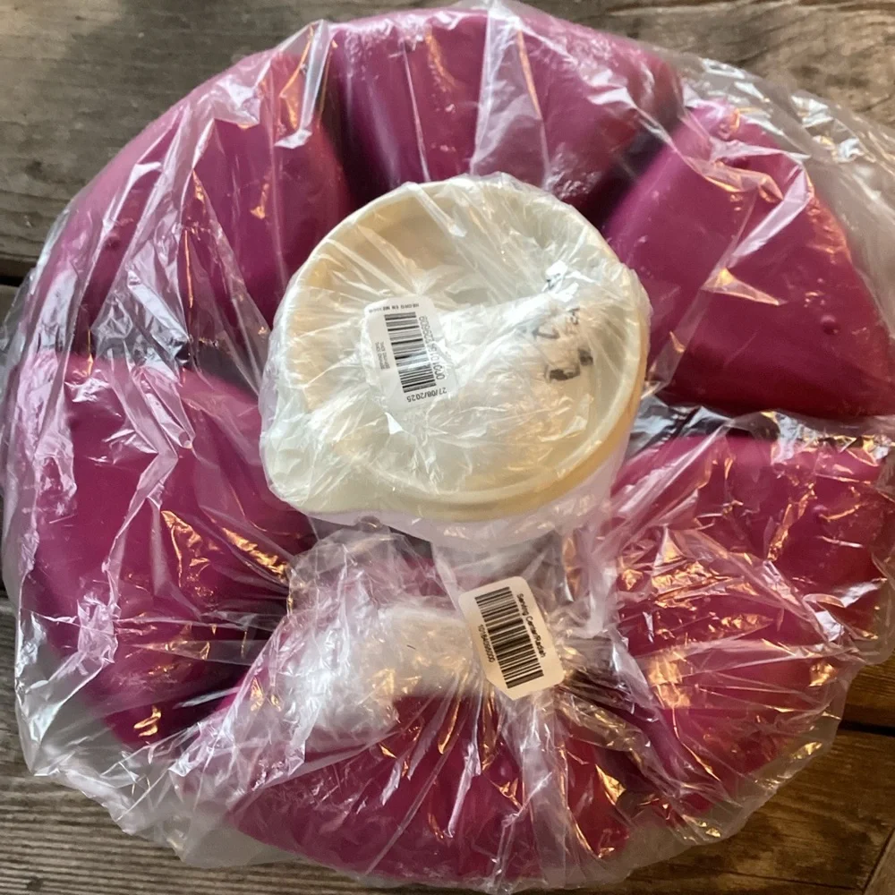 Tupperware Serving Center Set in Radish and White